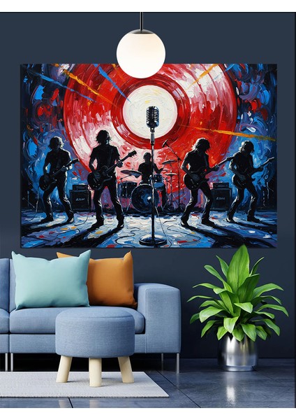 Müzük Grubu Dekoratif Kanvas - Mdf Ahşap Tablo fırsatları