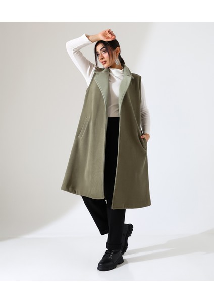Kadın Çift Cep Bağlamalı Uzun Yelek fiyatları
