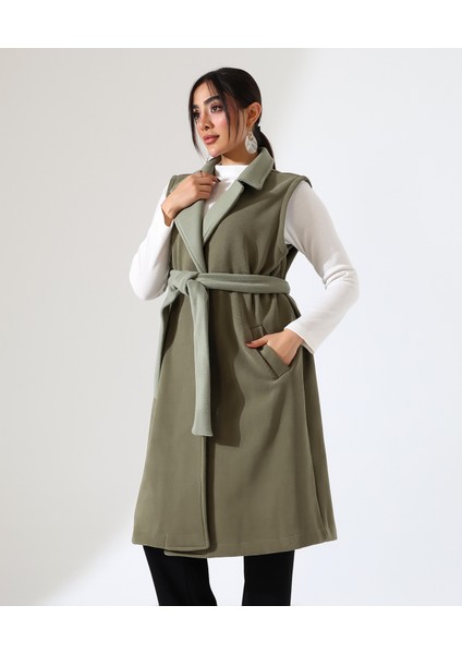 Kadın Çift Cep Bağlamalı Uzun Yelek fırsatları
