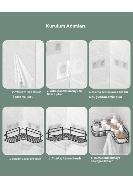 Deliksiz Banyo Üçgen Banyo Depolama Rafı Güçlü Tutkal El Yıkama Köşe Depolama Rafı (Yurt Dışından) indirimleri