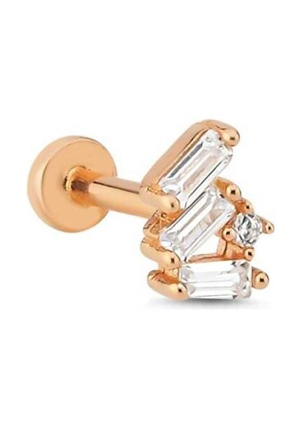 Üç Baget Tektaş Detay Tragus Piercing