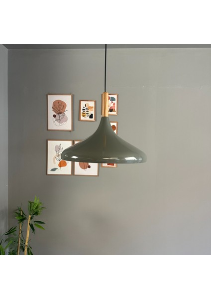 Antrasit Champion Ahşap Başlık Tekli Avize Sarkıt Salon Mutfak Cafe Butik Lamba Aydınlatma Avizeler indirimleri