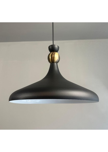 Champion Siyah Eskitme Şapka Başlık Tekli Avize Sarkıt Salon Mutfak Cafe Butik Aydınlatma Avizeler