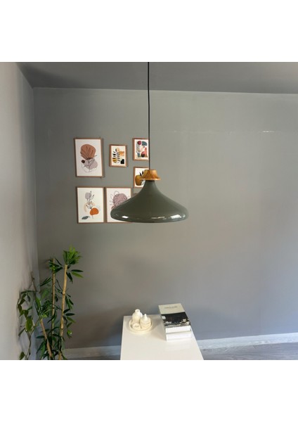 Antrasit Tekli Avize Kalın Ahşap Boncuk Sarkıt Salon Mutfak Pastane Lamba Aydınlatma Avizeler fırsatları