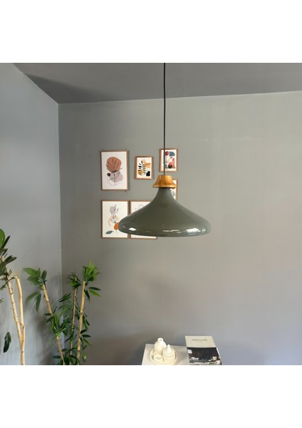 Antrasit Tekli Avize Kalın Ahşap Boncuk Sarkıt Salon Mutfak Pastane Lamba Aydınlatma Avizeler indirimleri