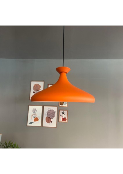 Champion Turuncu Tabak Başlık Tekli Avize Sarkıt Salon Mutfak Butik Lamba Aydınlatma Avizeler modelleri