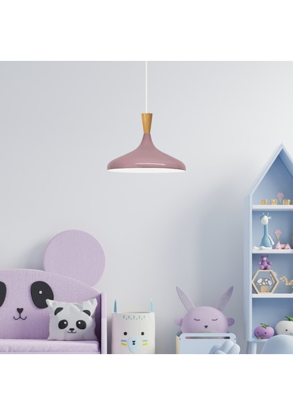 Champion Lila Ahşap Huni Tekli Avize Sarkıt Salon Mutfak Cafe Butik Lamba Aydınlatma Avizeler fırsatları