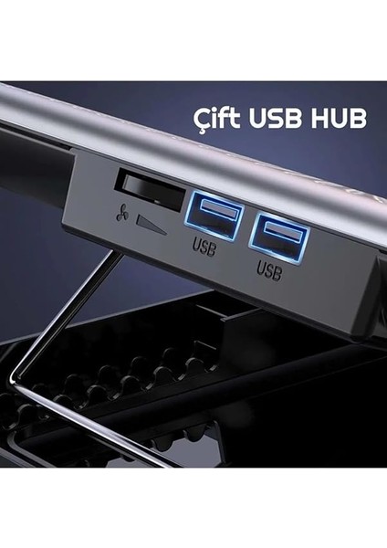 Icecoorel Alimünyum Hız Ayarlı Notebook Soğutucu 17INÇ / 7 Seviye Stand Ergonomik Stand/çift USB indirimleri