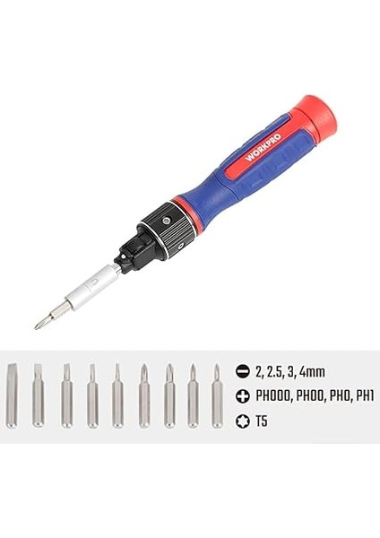 WP221070 9-In-1 Profesyonel Cr-V Cırcırlı Manyetik Hassas Tornavida Seti modelleri