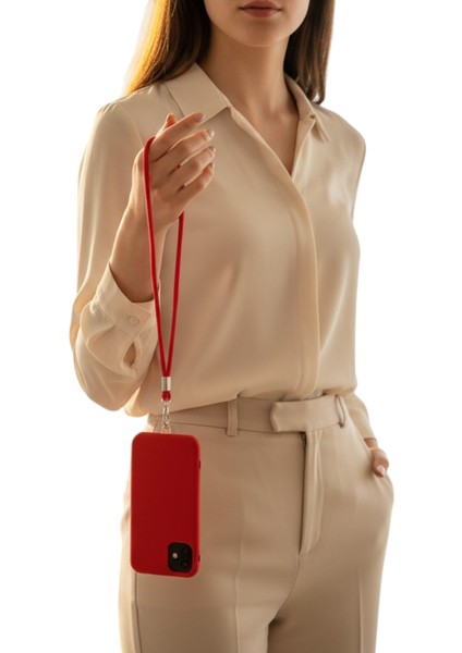 KIRMIZI PARACORD TELEFON EL ASKISI TÜM KILIFLARA UYUMLU