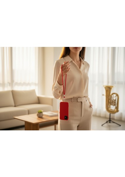 KIRMIZI PARACORD TELEFON EL ASKISI TÜM KILIFLARA UYUMLU modelleri