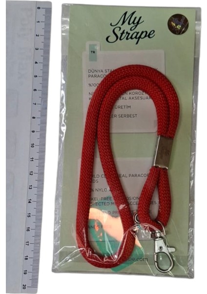 KIRMIZI PARACORD TELEFON EL ASKISI TÜM KILIFLARA UYUMLU