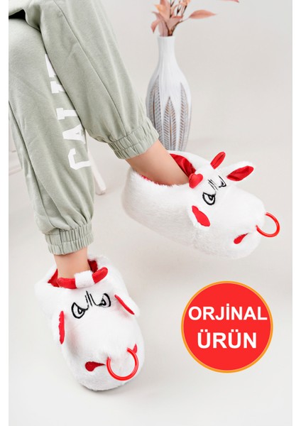 Yumuşak Taban Sevimli Hayvan Panduf Beyaz