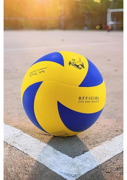 Topu Lamineli Beton Zemin Soft Touch Iç-Dış Mekana Uygun 8 Panel Sarı-Mavi 280 Gram