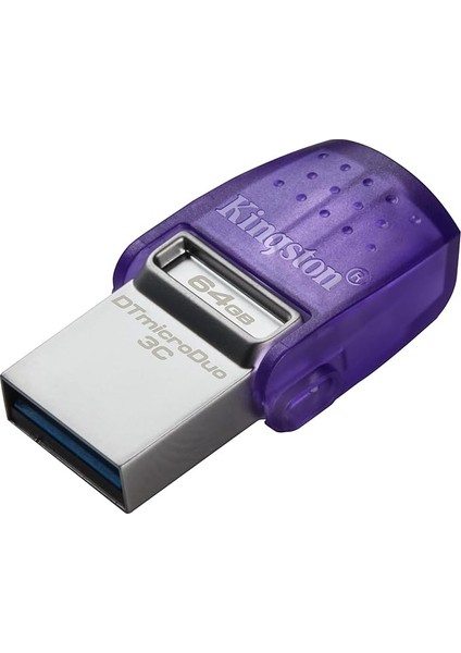 Datatraveler Microduo 3c 64GB Usb-C ve Usb-A Flash Sürücü | 200 Mb/s'ye Varan Hızlar | USB 3.2 Gen 1 | Duo Konnektör | DTDUO3CG3/64GB