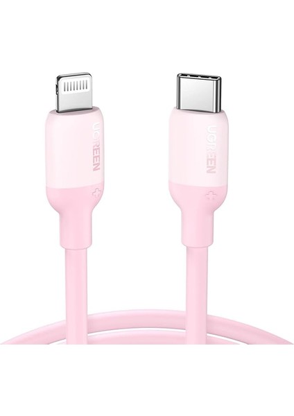 Type-C To Lightning iPhone Data ve Şarj Kablosu Pembe 1.5 Metre