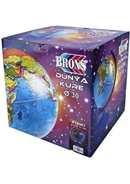 30 cm Fiziki Küre Yeryüzü Ülkeleri ve Şehirleri Gösteren Mavi Renkli modelleri