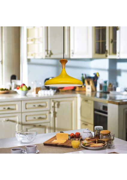 Açık Sarı Ahşap Mantar Başlık Tekli Avize Salon Oturma Odası Mutfak Yatak Odası Sarkıt Modeli fırsatları