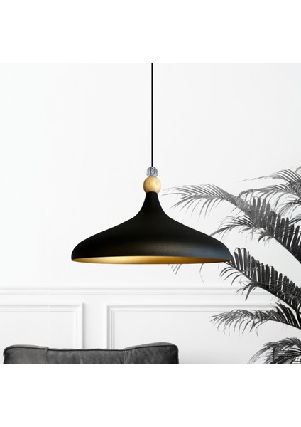 Champion Siyah Küçük Şeffaf Boncuk Tekli Avize Sarkıt Salon Mutfak Cafe Butik Aydınlatma Avizeler