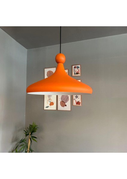 Champion Turuncu Boncuk Başlık Tekli Avize Sarkıt Salon Mutfak Butik Lamba Aydınlatma Avizeler