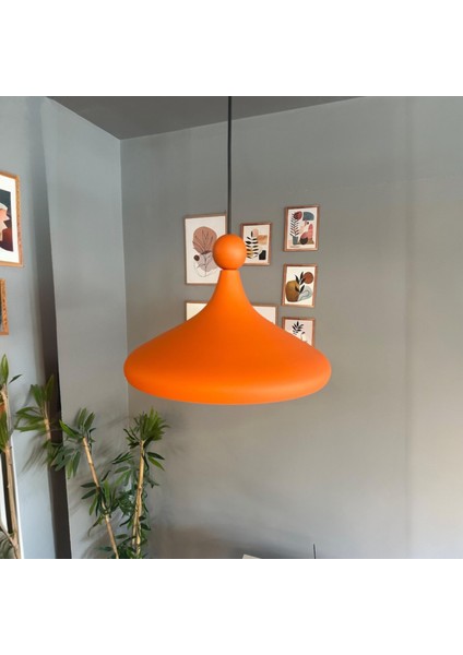 Champion Turuncu Boncuk Başlık Tekli Avize Sarkıt Salon Mutfak Butik Lamba Aydınlatma Avizeler indirimleri