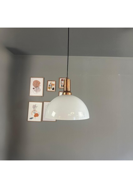 Yimpi Beyaz Avize Patina Fener Başlık Tekli Sarkıt Salon Mutfak Kuaför Cafe Lamba Dekoratif indirimleri