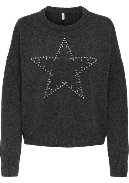 Onlrenata Yün Karışım Regular Fit Yıldız Desenli Kazak Bayan Kazak 15353062 modelleri