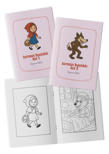 Kırmızı Başlıklı Kız Boyama Kitabı 2'li Set