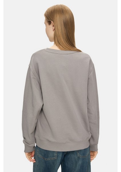 Sunnıva Koyu Gri Bisiklet Yaka Nakışlı Loose Fit Kadın Sweatshirt fırsatları
