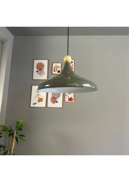 Champion Antrasit Ahşap Boncuk Başlık Tekli Avize Sarkıt Salon Mutfak Butik Lamba Aydınlatma modelleri