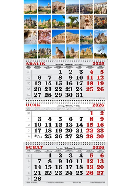 2026 Yılı Gemici Takvimi-Kapadokyadan Kareler
