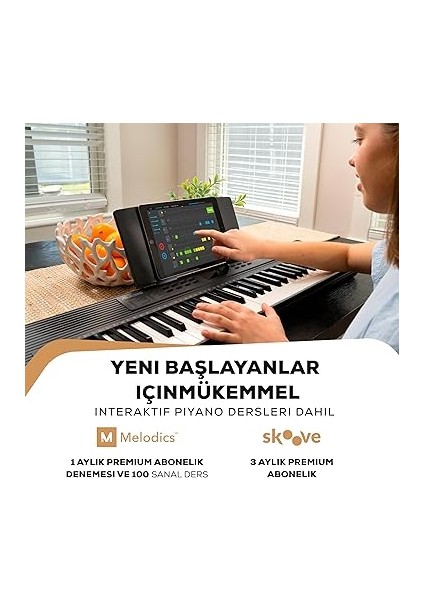 Melody 61 Başlangıç Seviyesi Piyano Klavye 61 Tuş, Hoparlör, Tablet/nota Standı, 300 Ses ve Müzik Dersleri ile Birlikte fiyatları