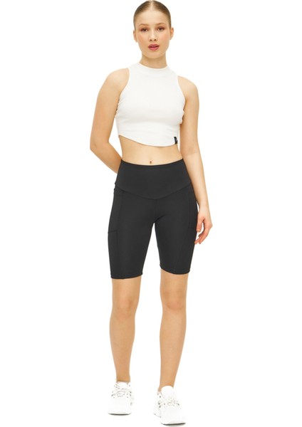Biker Şort Iki Cepli Yüksek Bel Toparlayıcı Bisikletçi Kısa Spor Şort modelleri