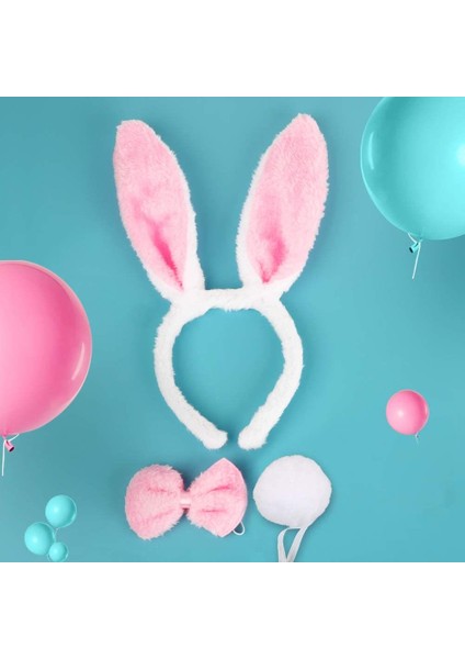 Tavşan Kostüm Seti Taç Papyon Kuyruk Pembe Renk indirimleri