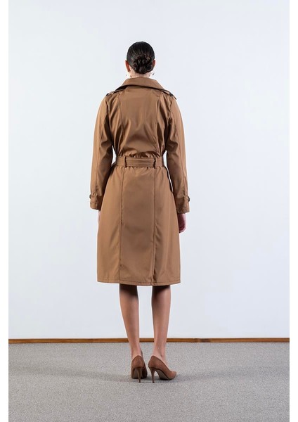 Imperatrice Kruvaze Yaka Kuşaklı Trençkot Haki fırsatları