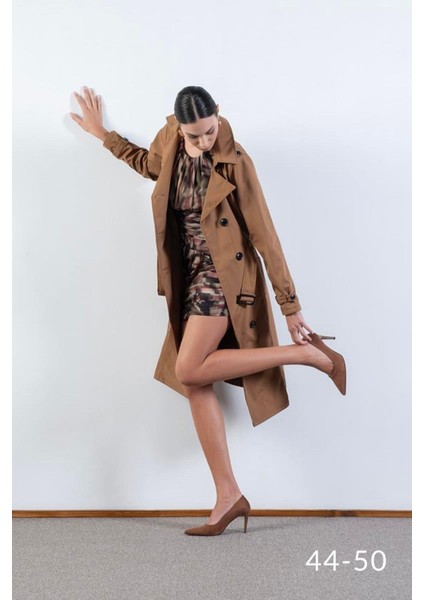 Imperatrice Kruvaze Yaka Kuşaklı Trençkot Haki indirimleri