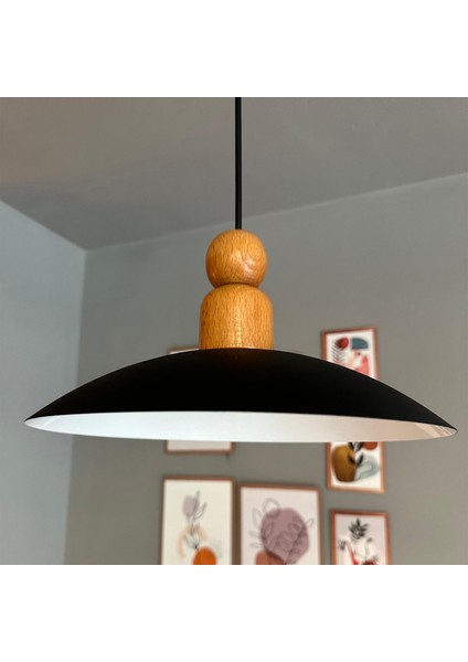 Bright Siyah Kalın Ahşap Boncuk Avize Tekli Sarkıt Salon Kuaför Cafe Dekoratif Aydınlatma Pastane fiyatları