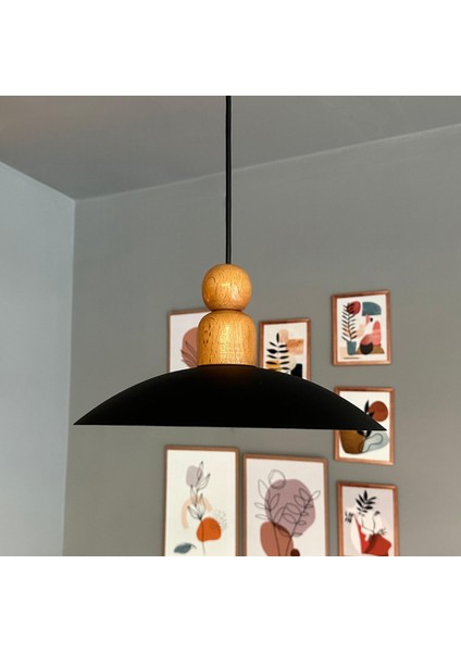 Bright Siyah Kalın Ahşap Boncuk Avize Tekli Sarkıt Salon Kuaför Cafe Dekoratif Aydınlatma Pastane fırsatları