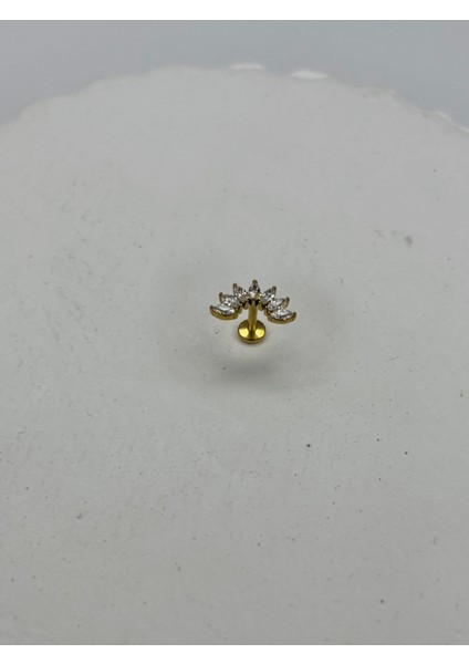 Oval Taş Detaylı ve Yay Şekilli Gold Piercing fiyatları