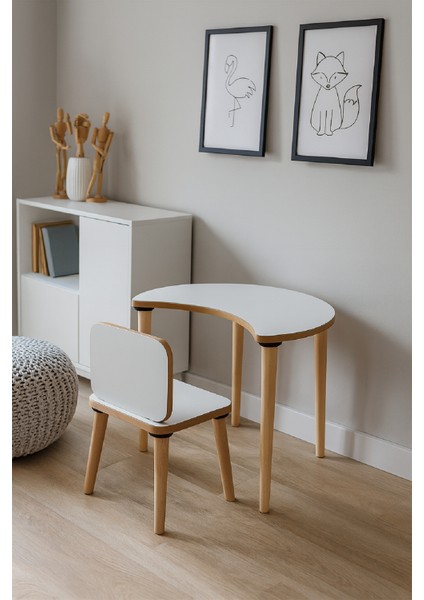 Çocuk Aktivite Masası, Etkinlik Masası, Çocuk, Ay Şekli Çalışma Masası- Sandalye Takımı Yaz- Sil Yüzey fırsatları