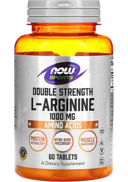 L-Arginine Nitric Oxide Amino Acids 1,000 Mg 60 Tablet