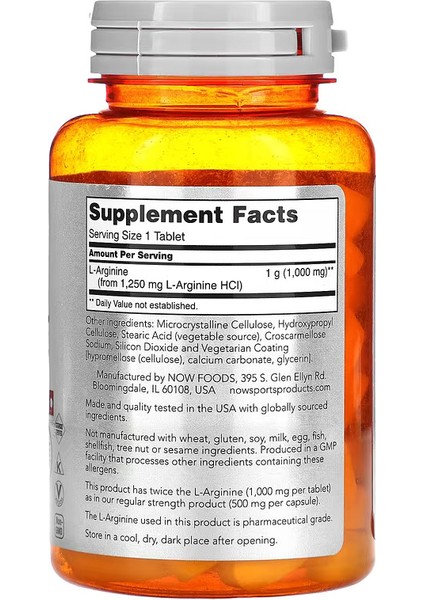 L-Arginine Nitric Oxide Amino Acids 1,000 Mg 60 Tablet fiyatları