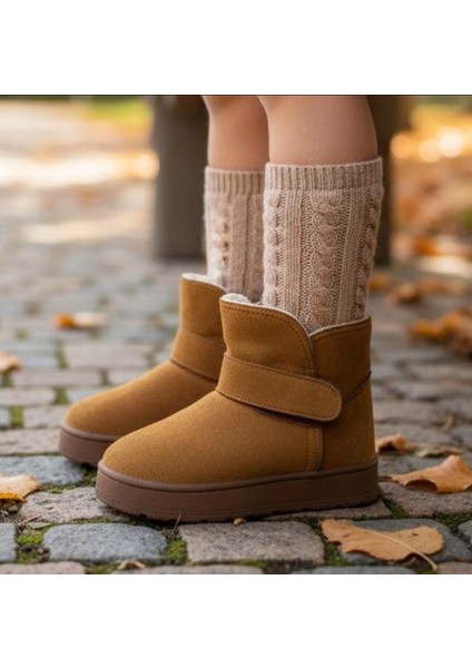 Ortopedik Çocuk Bot Içi Kürklü Bileği Saran Cırtlı Malzemeli Kaydırmaz Ultra Hafif Taban Bot