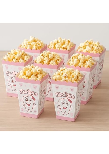 Ilk Dişim Temalı Kutusu, 8&apos;li Set, Pembe, Kız Bebek Diş Buğdayı Partisi Için fiyatları