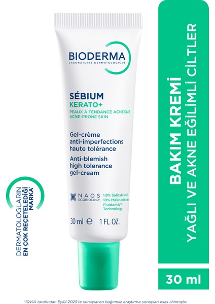 Sebium Kerato+ Sivilce, Akne Lekesi Karşıtı AHA, BHA, Salisilik Asit İçeren Bakım Kremi 30 ml