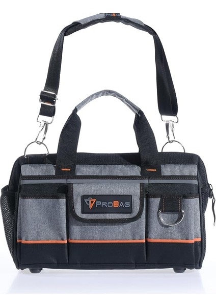 Geniş Ağızlı Ağır Hizmet Bez Alet Takım Çantası, Gri/siyah. fiyatları