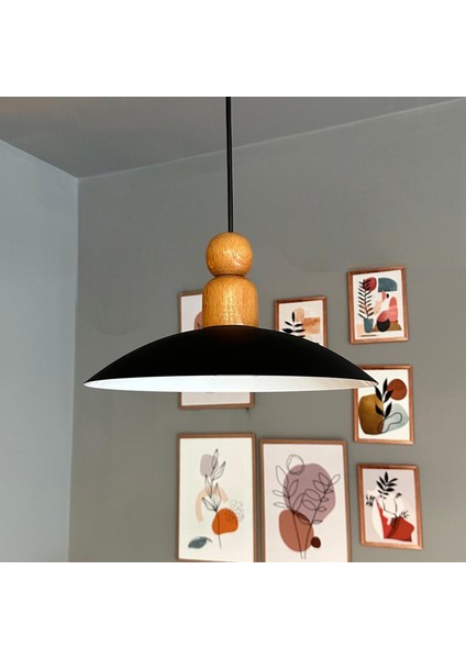 Bright Siyah Kalın Ahşap Boncuk Avize Tekli Sarkıt Salon Kuaför Cafe Dekoratif Aydınlatma Pastane indirimleri