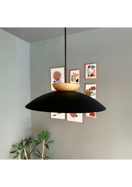 Bright Siyah Avize Ahşap Tekli Sarkıt Salon Kuaför Cafe Dekoratif Aydınlatma Pastane fiyatları