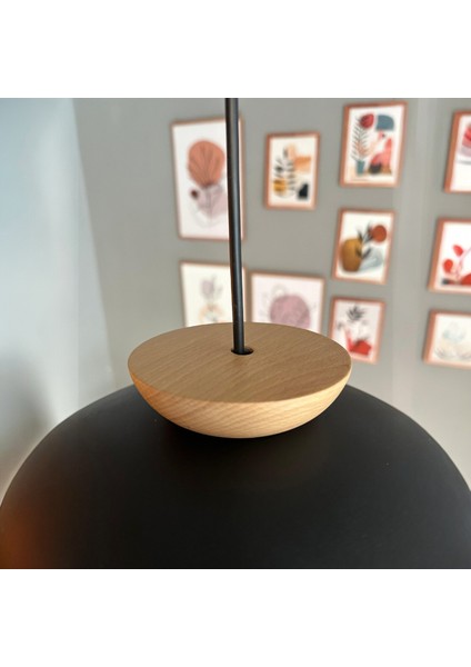 Bright Siyah Avize Ahşap Tekli Sarkıt Salon Kuaför Cafe Dekoratif Aydınlatma Pastane modelleri