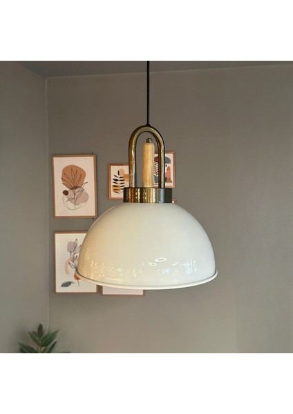 Yimpi Beyaz Ahşap Eskitme Kilit Başlık Avize Tekli Sarkıt Salon Dekoratif Aydınlatma Pastane fırsatları